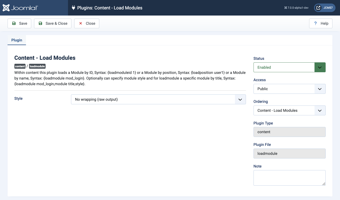 Content load modules plugin