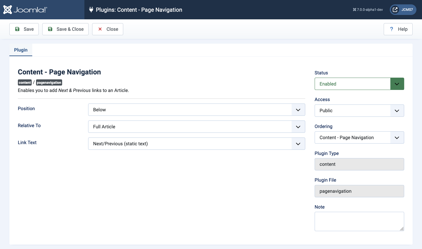 Content page break plugin