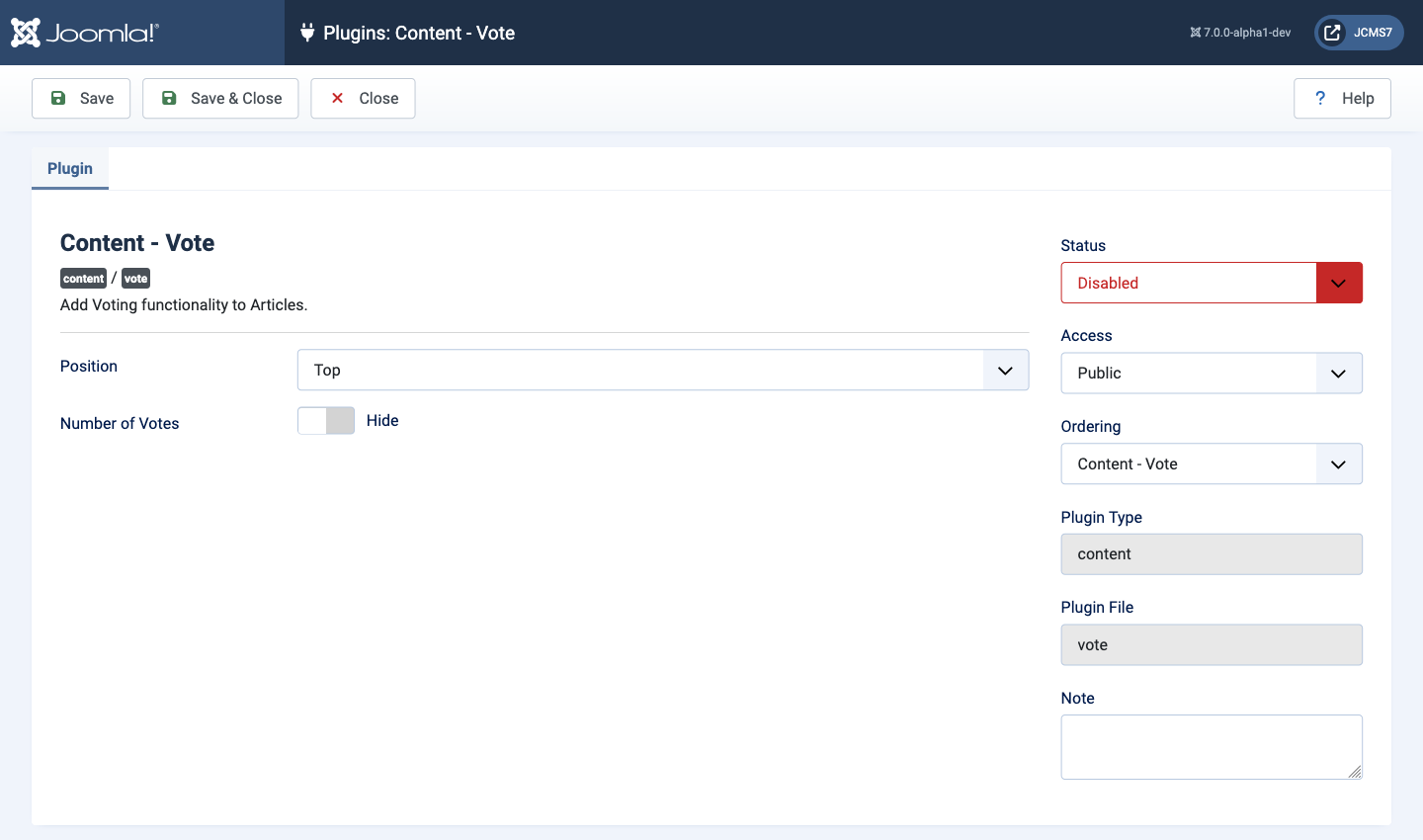 Content vote plugin