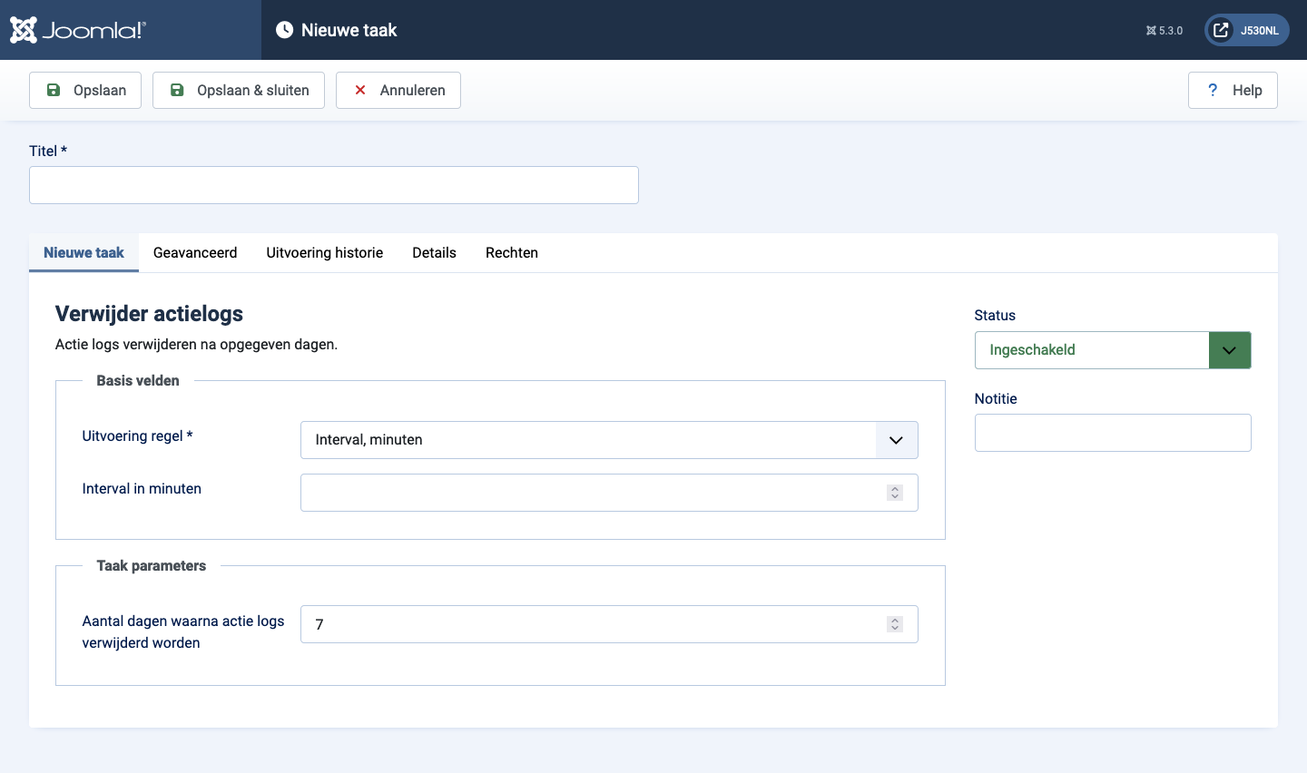 joomla update notification parameters