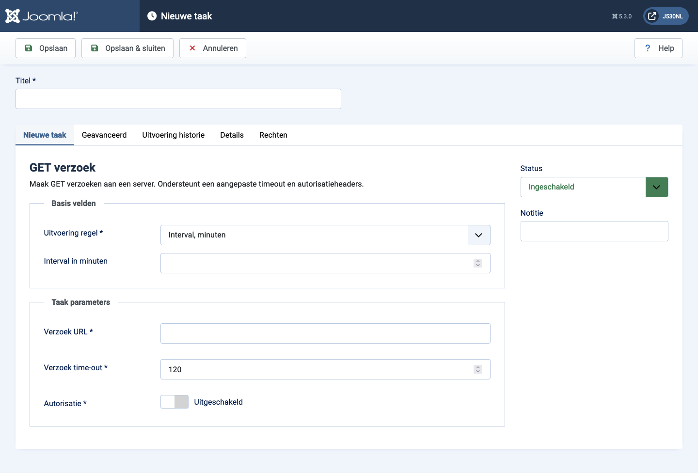 joomla update notification parameters