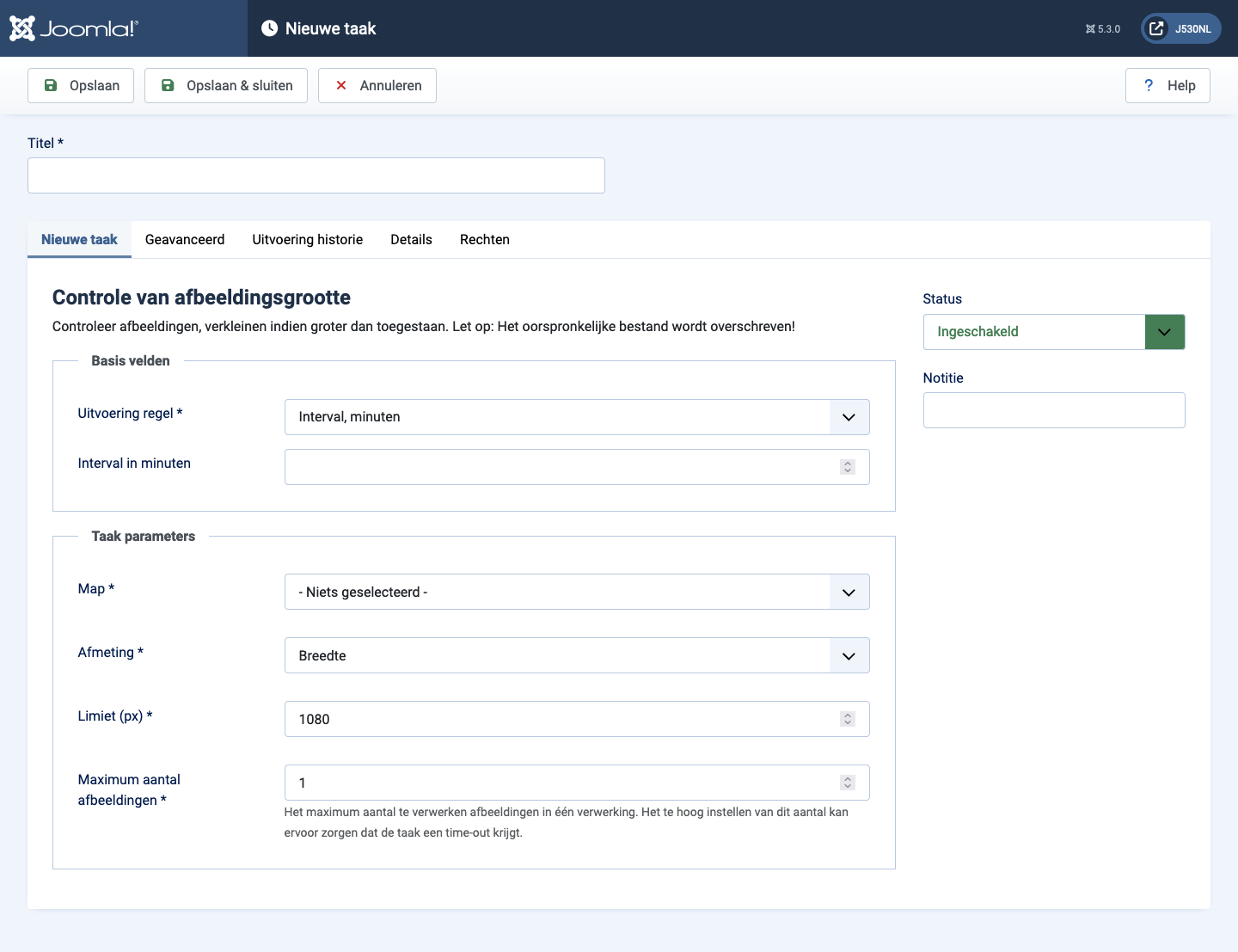 joomla update notification parameters