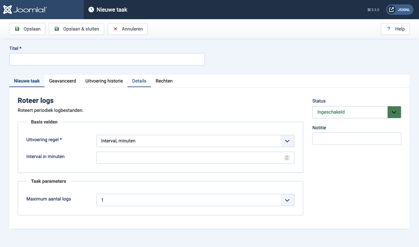 joomla update notification parameters
