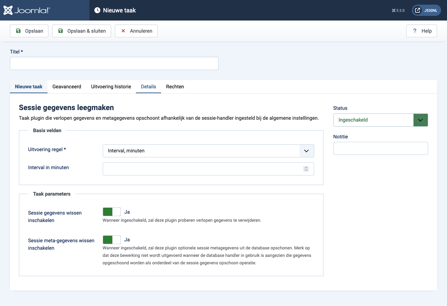 joomla update notification parameters