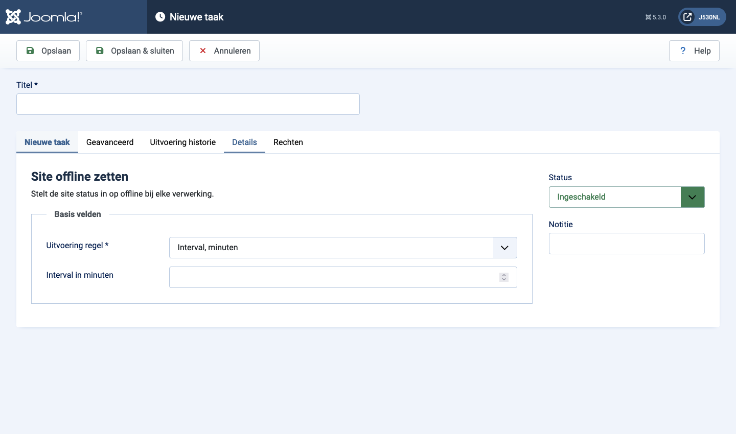 joomla update notification parameters