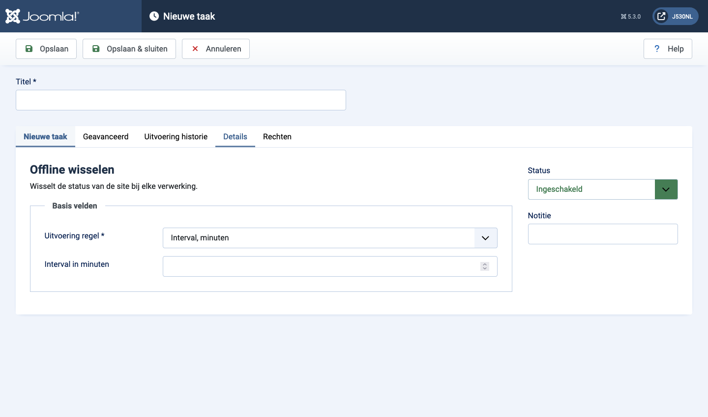 joomla update notification parameters