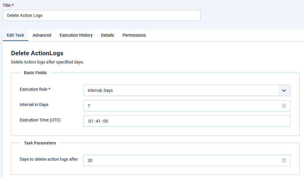 Screenshot of Edit Task tab of new task.