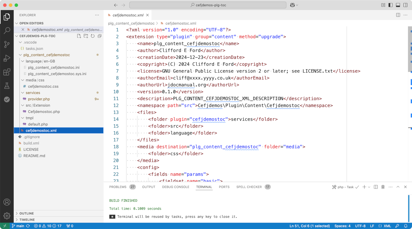 Plugin development file structure in vscodium