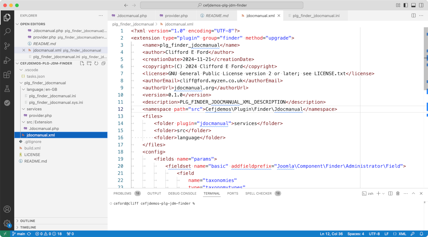 Plugin development file structure in vscodium