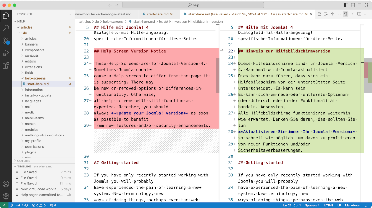 vscode timeline view