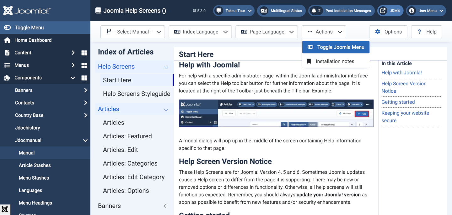 jdocmanual administrator manual view