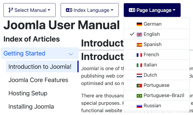 list of languages