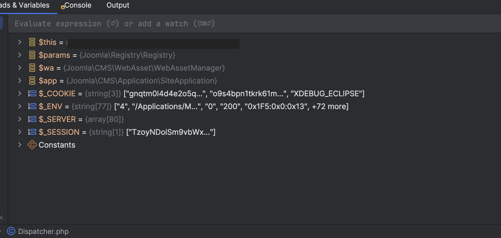 Debugging Console in PhpStorm