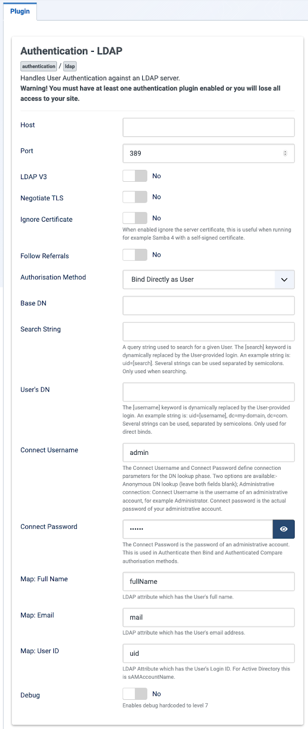 ldap authentication plugin