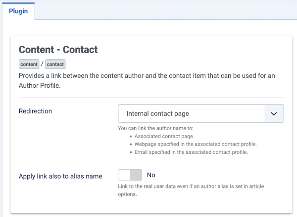 Content contact plugin