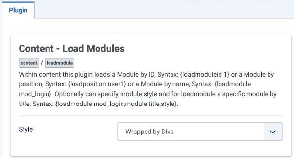 Content load modules plugin