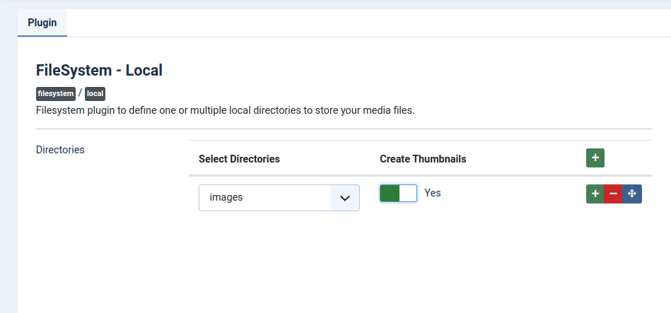 file system local plugin form