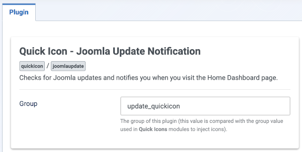 Joomla extensions updates notification edit form