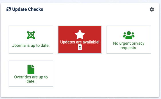 Home dashboard upate checks panel