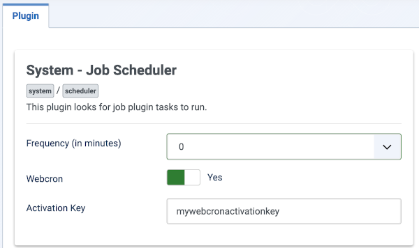 System job scheduler form