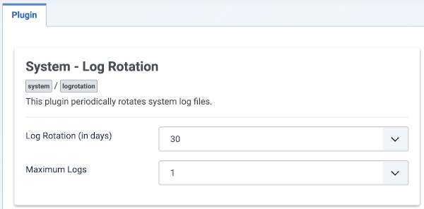 System log rotation form