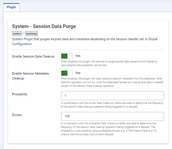 System session data purge form