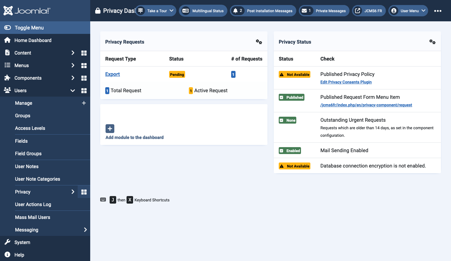 privacy dashboard