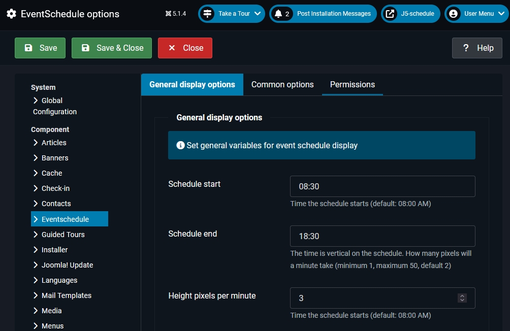 screenshot component parameters