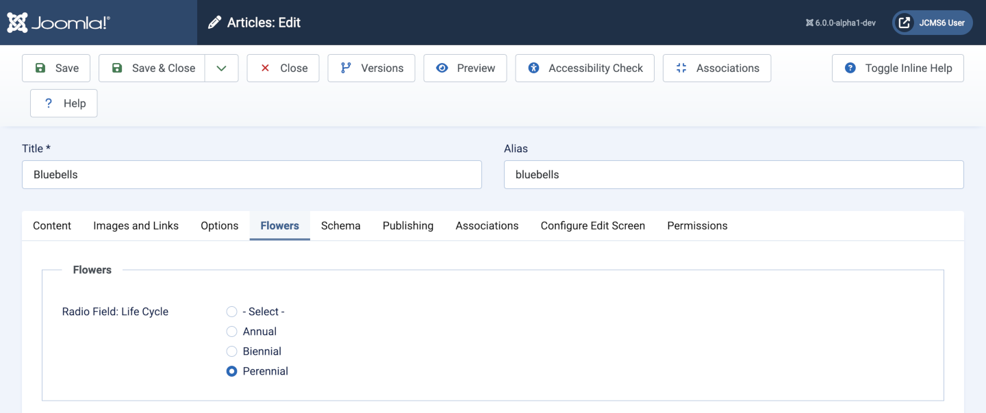 Radio Field data entry