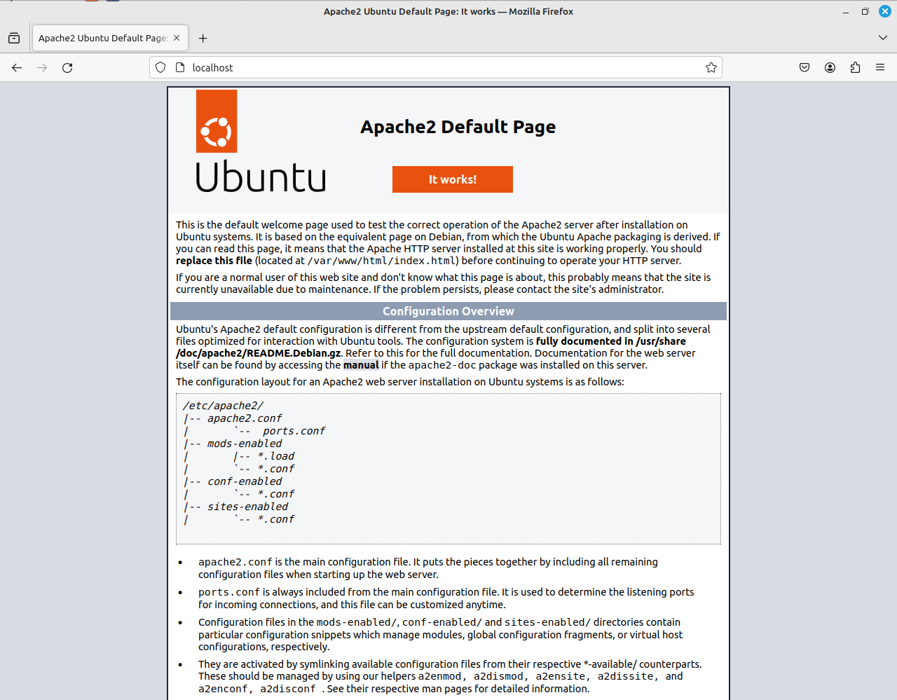 apache default page