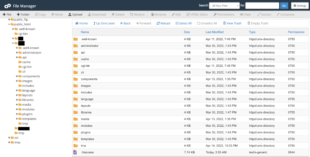 cpanel hosting file manager