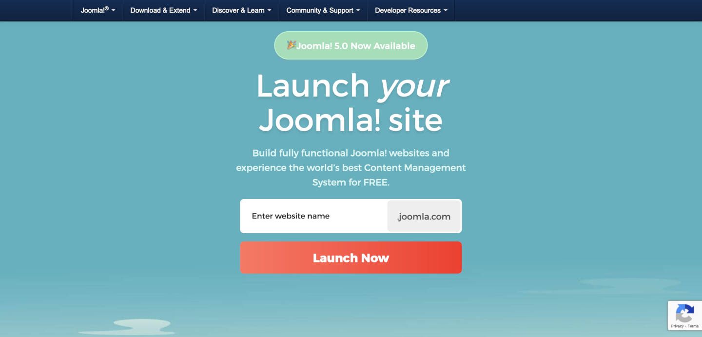 Launch Joomla start page