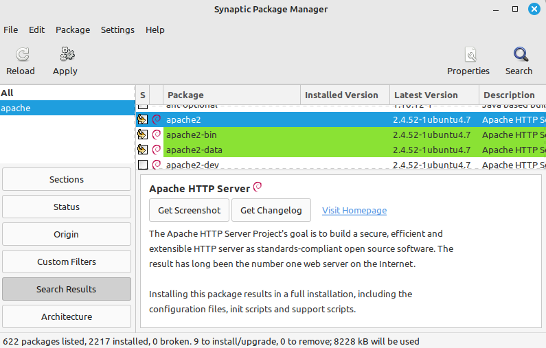 synaptic package manager