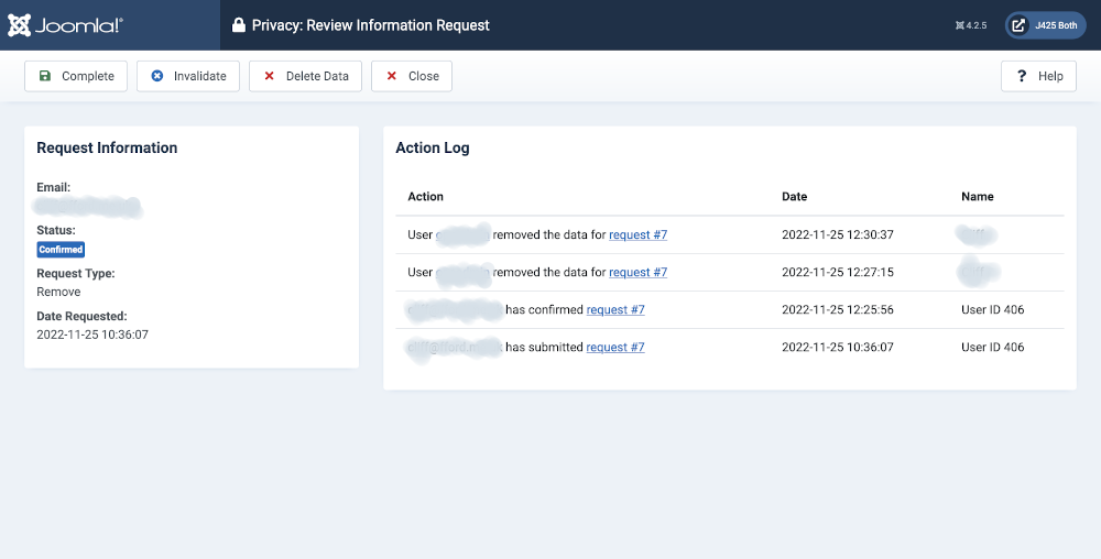 privacy workflow review information request