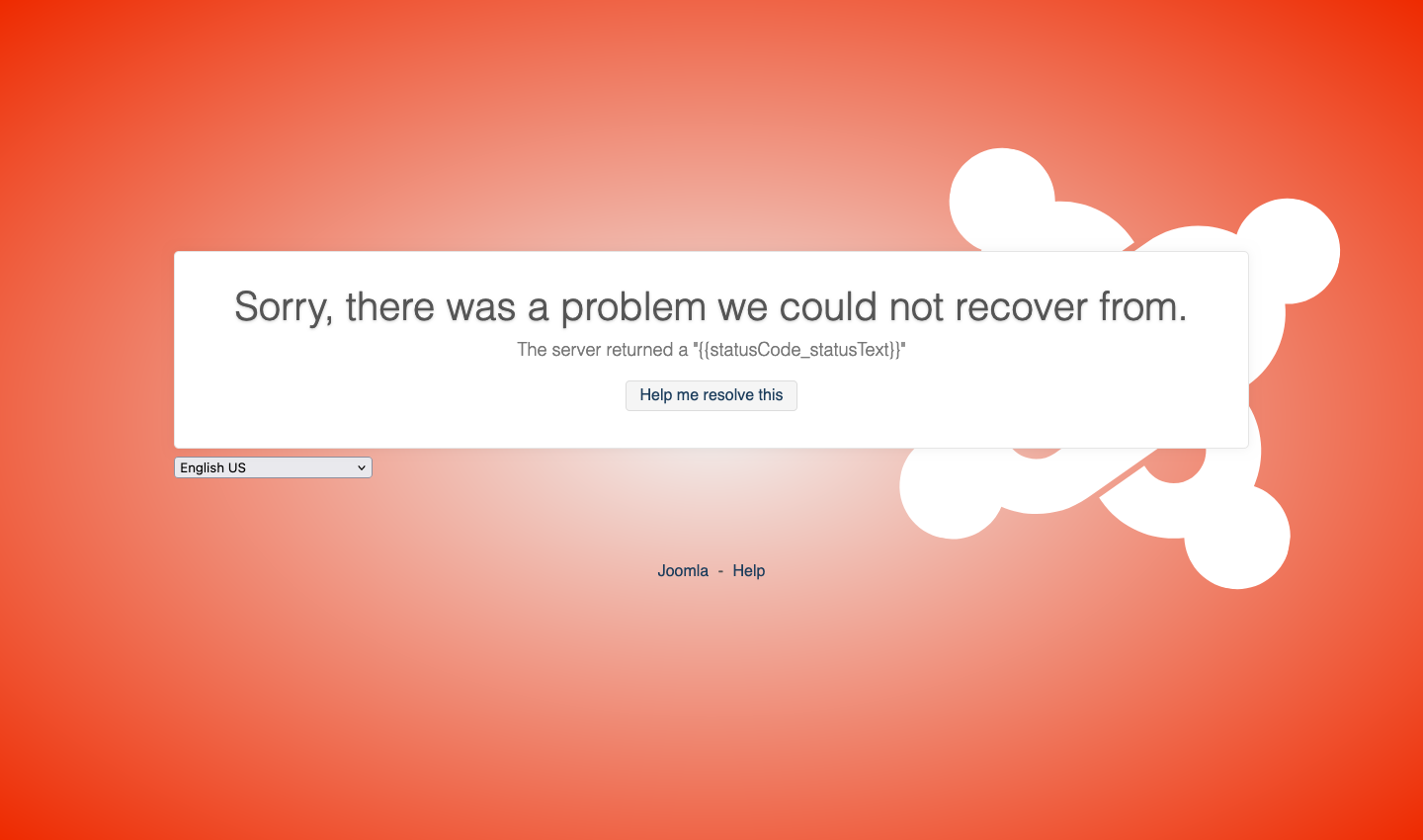 System fatal error page