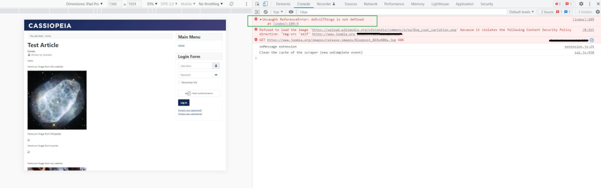 Joomla script hashes