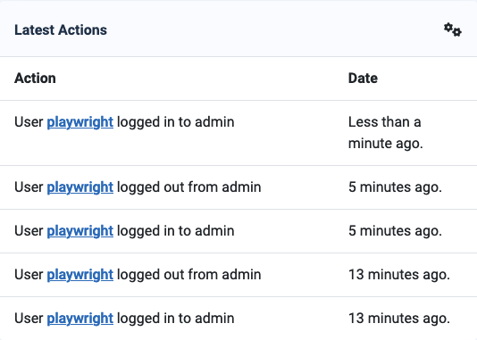 user actions log module