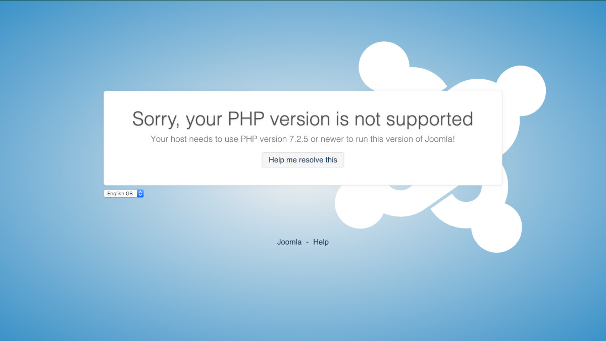 Sorry PHP version not supported