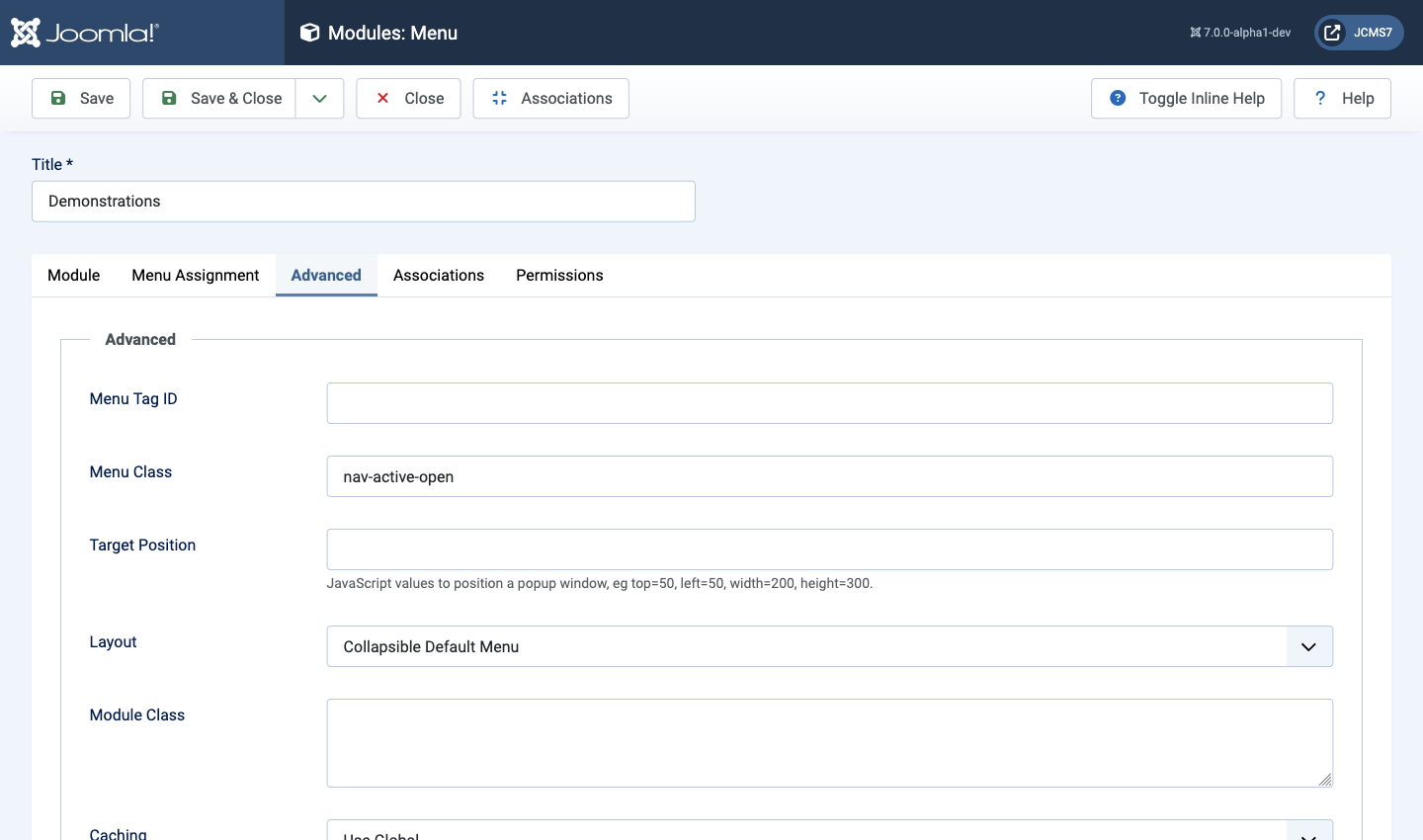menu class setting in backend for nav-active-open for toggle stay open on active menu